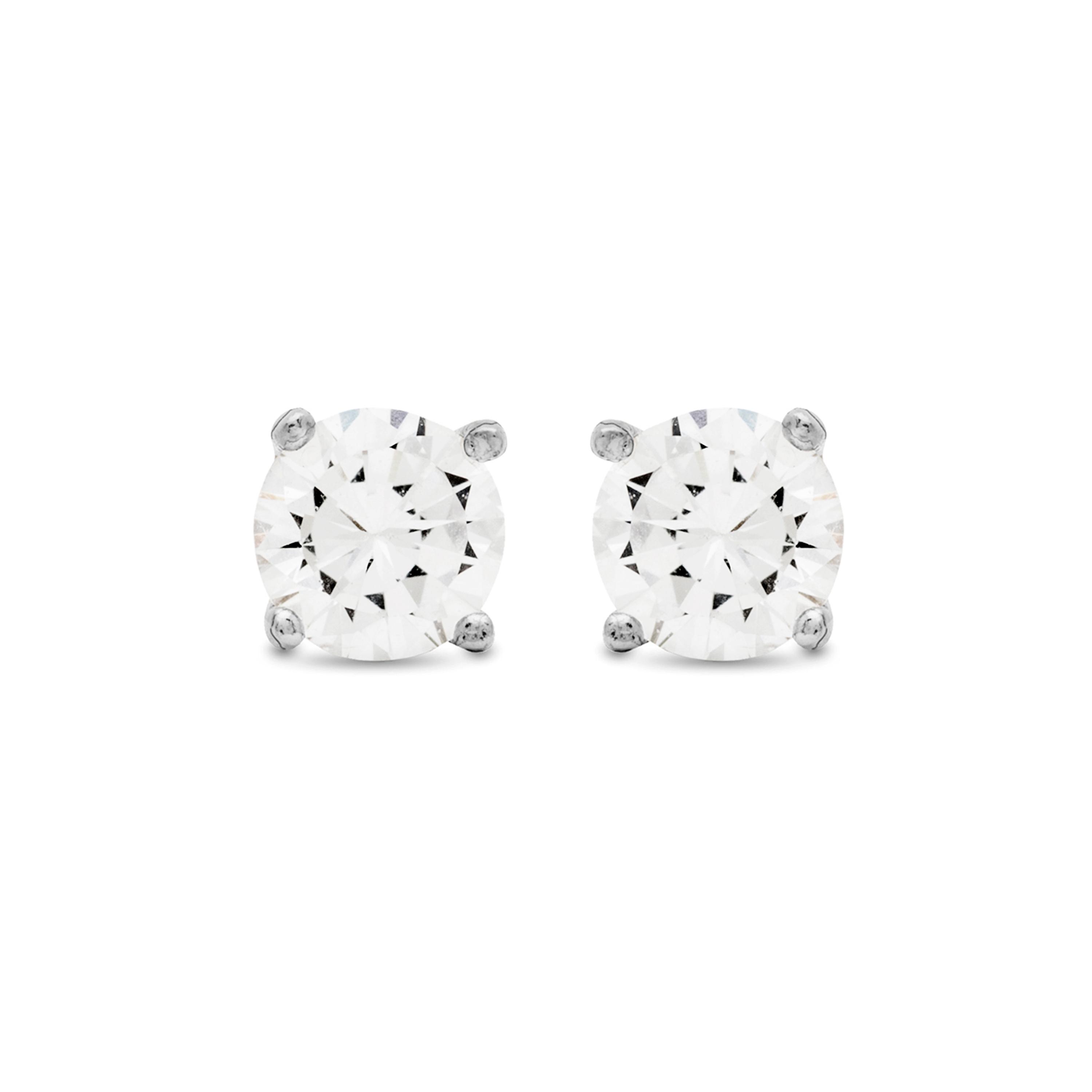 Luxenter oorbellen, basis 925 sterling zilver en glanzende zirkonia met gerhodineerde afwerking