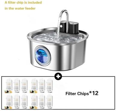 Uplifted Finds Wireless Sensor Stainless Steel Pet Water Fountain add 12 Filters