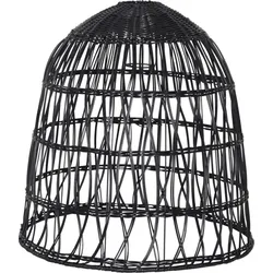 StarTrading Lampenschirm Rattanstil KNUTE wetterfest Kunststoff schwarz D:48cm für Außen