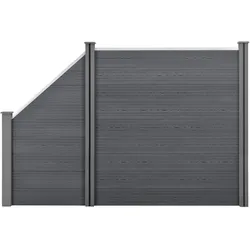 WPC Gartenzaun mit Schrägelement 183x277 cm grau [neu.holz]