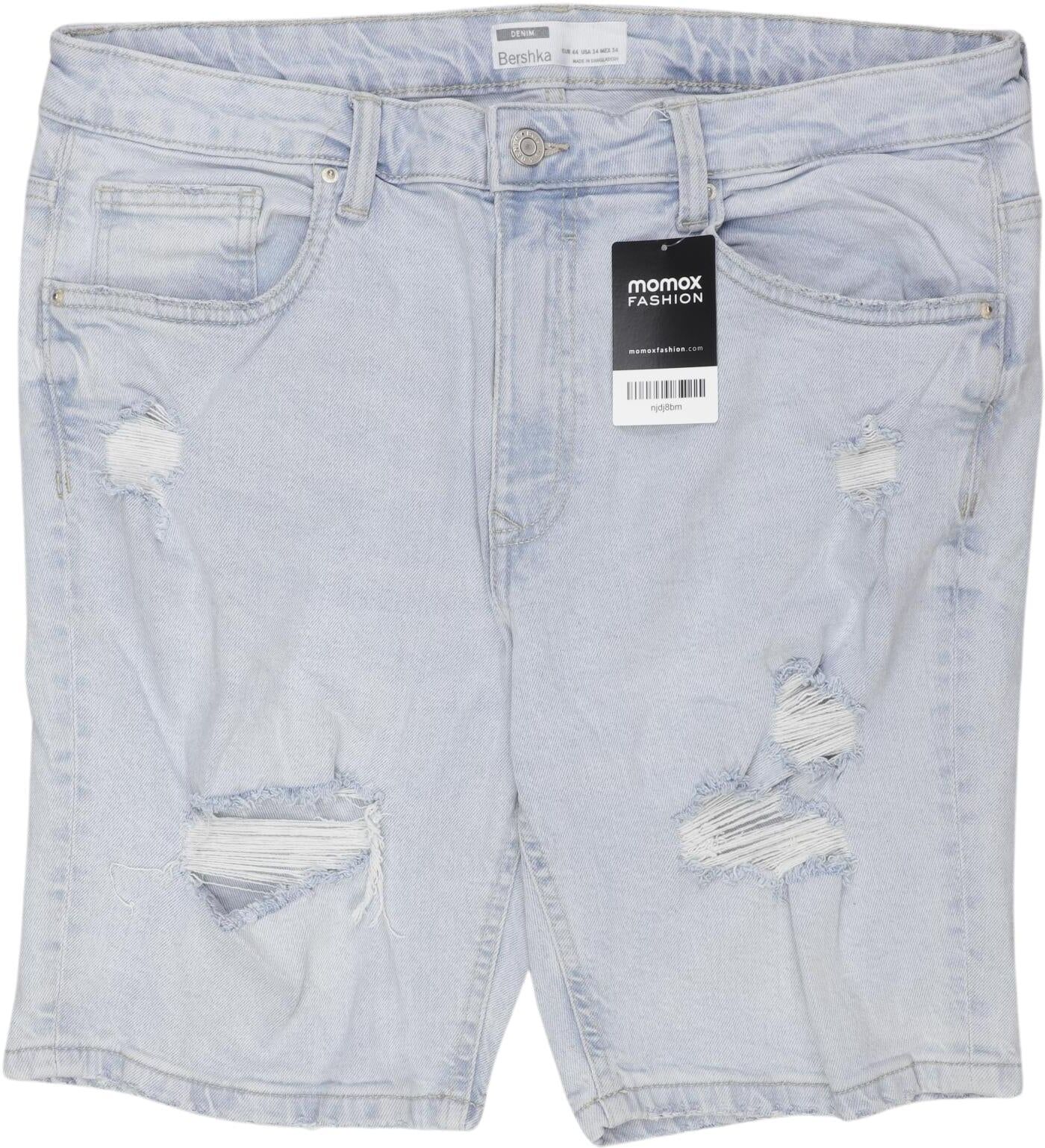 bershka Herren Shorts, Hellblau, Gr. EU 44, Baumwolle / Elasthan - Second Hand