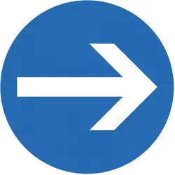 Moravia, Sicherheitskennzeichnung, MORION Warnaufsteller, blau "Richtungspfeil"
