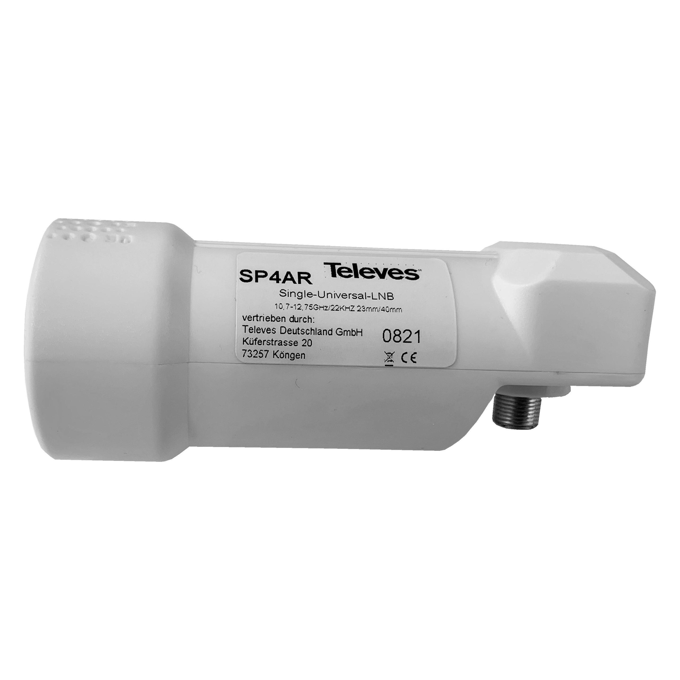 Televes Speisesystem SP 4 AR DIGITAL 3 Grad EINZEL Feedaufnahme 23/40mm (Single LNB, 40mm) (SP4AR)