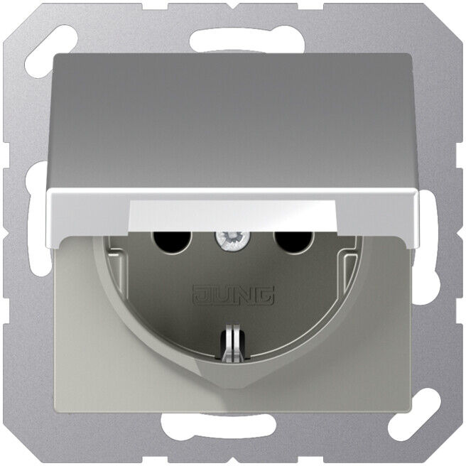 Jung Prise SCHUKO 16 A 250 V avec couvercle rabattable A 1520 BF KL AL (A1520BFKLAL)