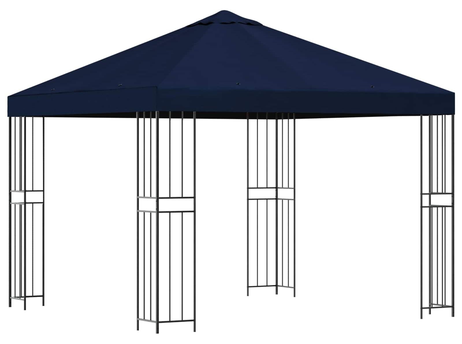 vidaXL Pavillon blauw van polyester en staal, 3 x 3 meter