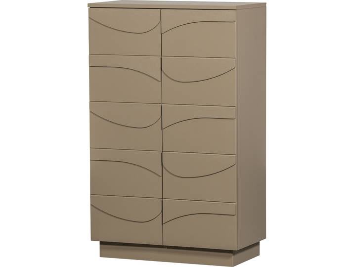 Stauraumschrank WOOOD Teo , braun (schlamm), B:72cm H:116cm T:35cm, Holzwerkstoff, Schränke, Stauraumschrank, mit push-to-Open-Funktion, Höhe 116 cm