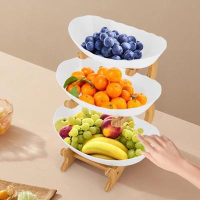 Multicon Wholesale Hub Premium Tier Bamboo Fruit Bowl Stand Elegant Kitchen Countertop Snack & Dessert Organizer Premium Tier Bamboo Fruit Bowl Stand Elegant Kitchen Countertop Snack & Dessert Organizer
