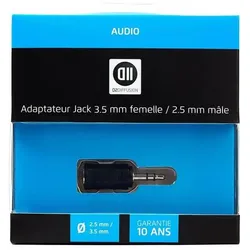 D2 Diffusion Adaptateur Jack 2,5mm compatible vers Jack 3,5mm M/F (Klinkenadapter), Audio Adapter, Schwarz