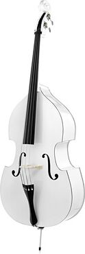 Thomann Rockabilly Double Bass WH Blanc avec filets noirs
