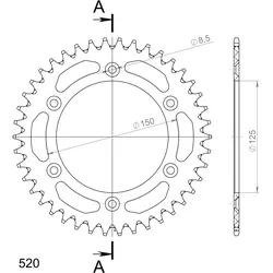 Supersprox Alu-Kettenrad 520 42Z (Gold)