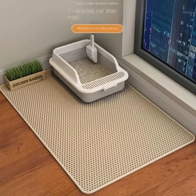 Uplift Picks Waterproof Double Layer Cat Litter Mat With Non Slip Washable Design yellow 45x60 Cm