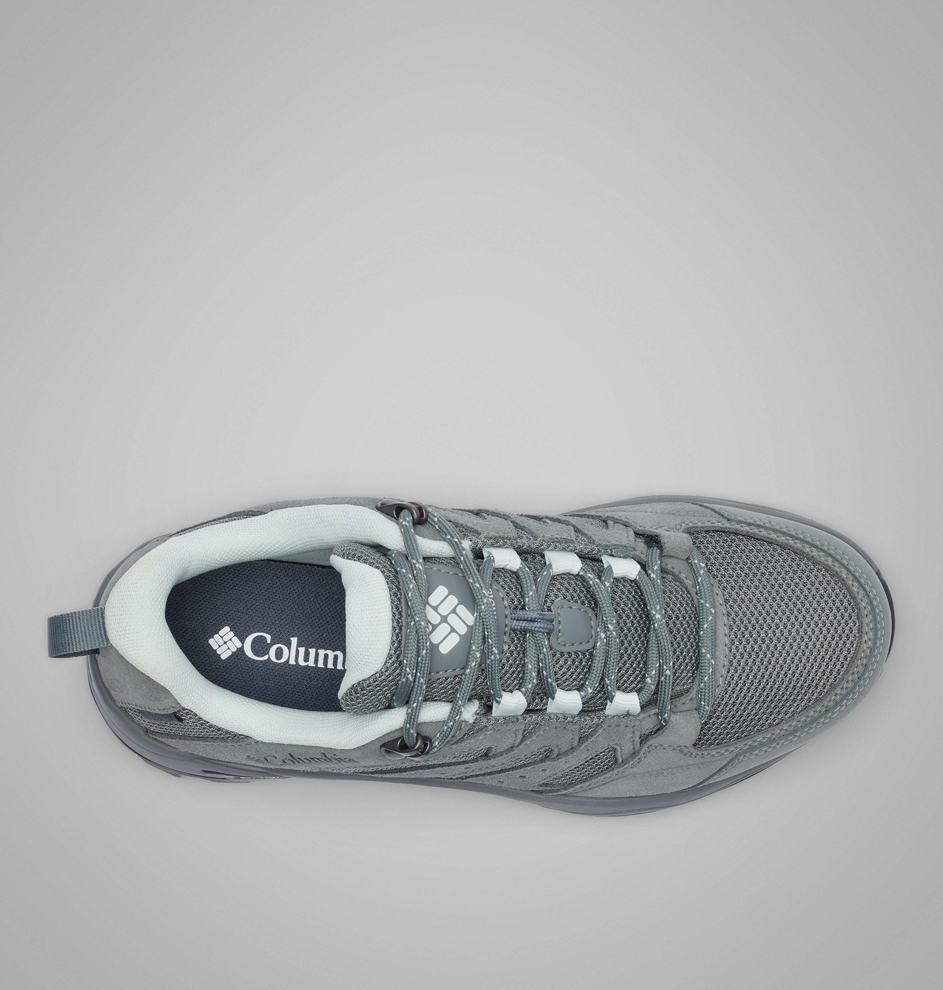 Wanderschuh COLUMBIA "REDMOND™ IV LOW WATERPROOF", Damen, Gr. 39, atmungsaktiv, grau (sedona sage, tea light), Leder, Synthetik, Textil, Schuhe Wanderschuh, wasserdichte Ausführung, atmungsaktives Innenmaterial sedona sage, tea light 39, atmungsaktiv
