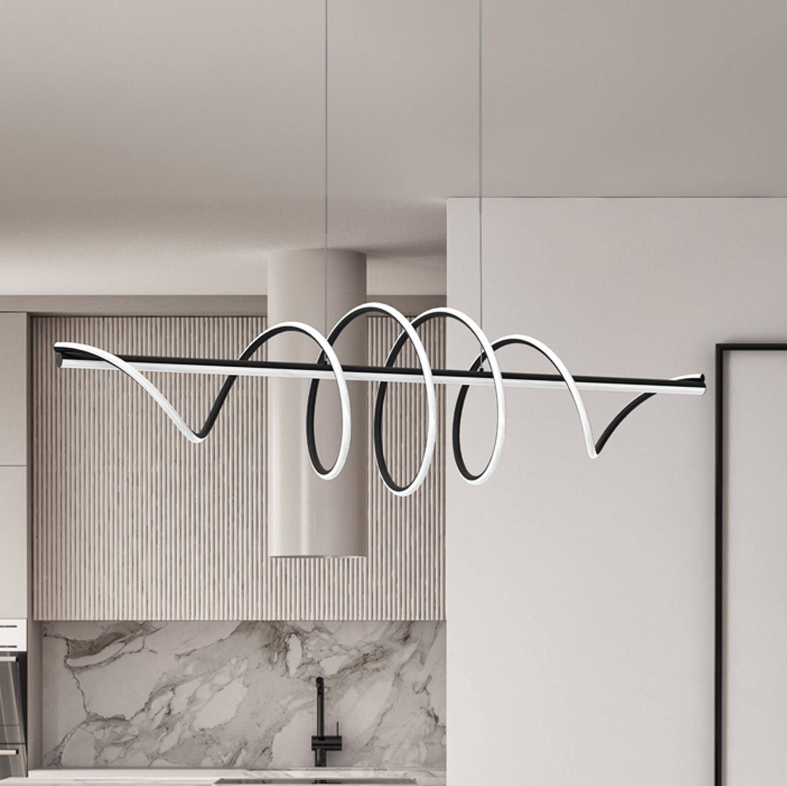 Hängelampe Twist Eko-Light, schwarz, für Wohn- / Esszimmer, Kunststoff, Modern