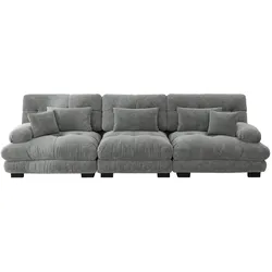 SOFA Stoff – 3-Sitzer mit Kissen