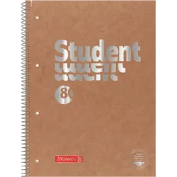 5x Brunnen, Heft + Block, Collegeblock Premium Fact A4, Liniert, Braun (A4, Blanko)