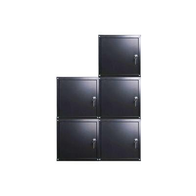 PROREGAL Mega Deal 5x Schließfachwürfel Cubic, HxBxT 35x35x35cm, Schwarz, Spind Spindschrank Schließfachschrank Schließfachgarderobe Metall