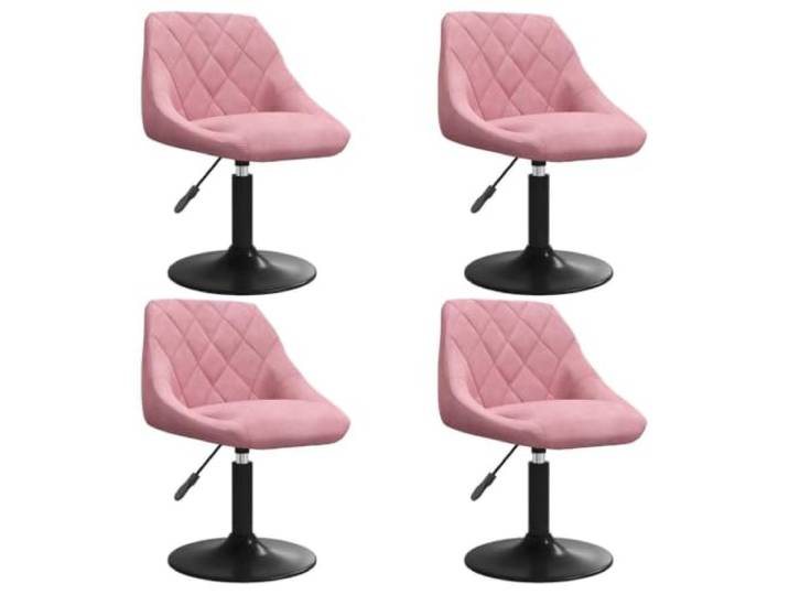 Makastle Esszimmerstühle 4 STK. Drehbar Rosa Samt