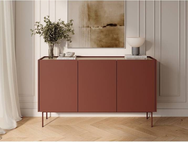 GrainGold Kommode Drevo (Set, Kommode, Metallfüße), Breite 144 cm, Metallbeine, abgesenkte Arbeitsplatte, Modern Stil