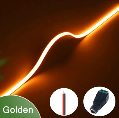Inspire Curations 3mm Ultra Thin 12V COB LED Strip Light 400 LEDs gold 3mm 1m