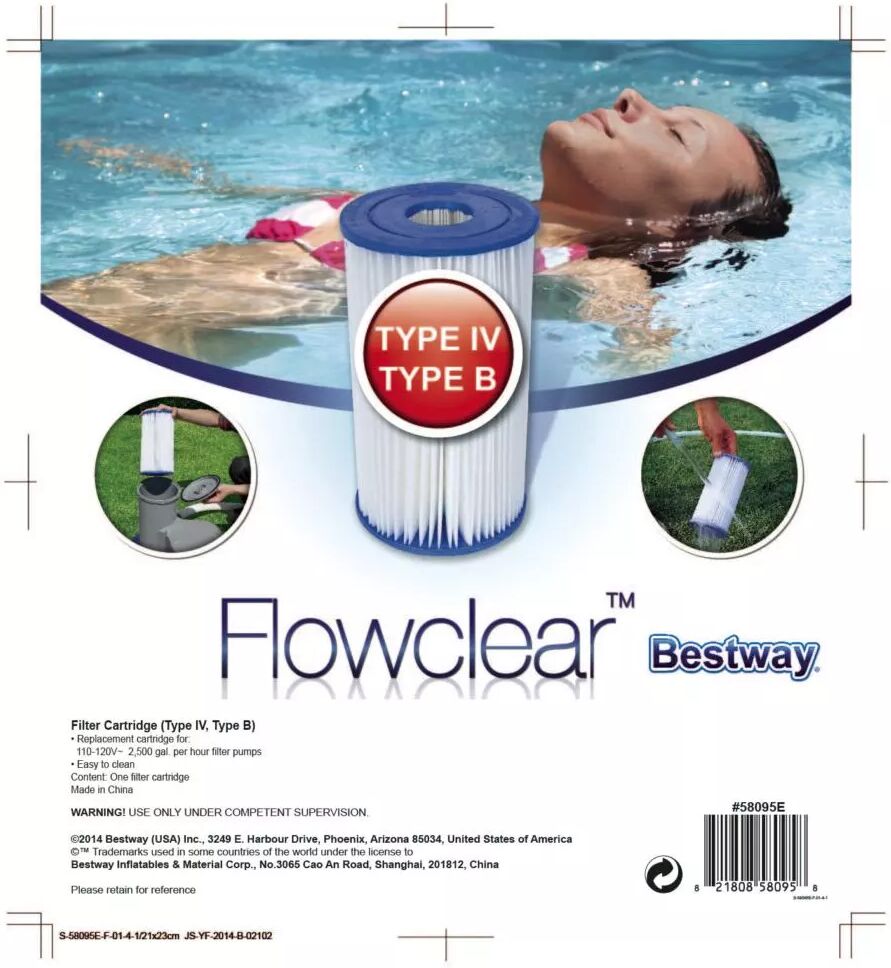 Bestway FILTRO CARTUCCIA IV PER POMPE DA 9.463 LT/H