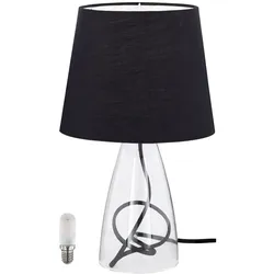 LED 3 Watt Tisch Leuchte Lese Energie Spar Lampe Beleuchtung Textil Glas Strahler