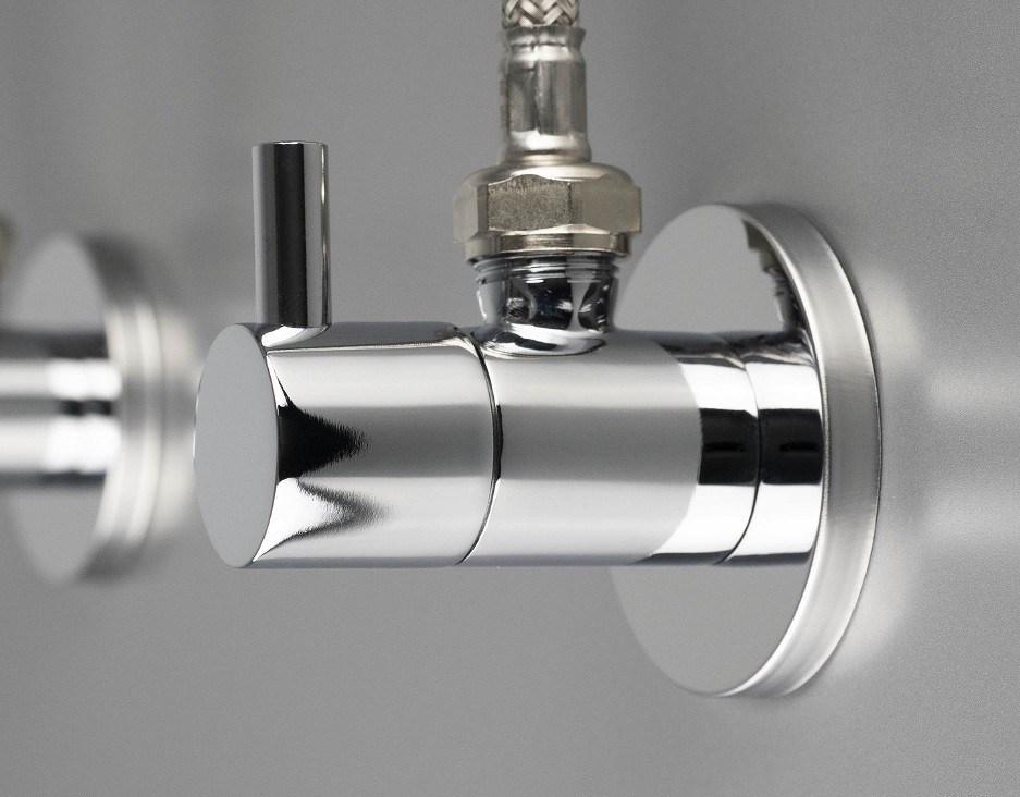 Neuesbad Design-Eckventil chrom, rund, 1/2"" x 3/8"" DEVR