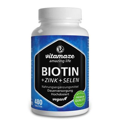 Biotin 10 mg hochdosiert+Zink+Selen Tabletten 480 St