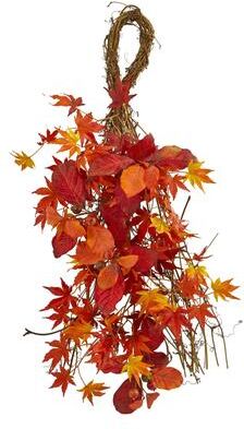 Nearly Natural "26"" Mixed Japanese Maple, Magnolia Leaf and Berries Artificial Teardrop"