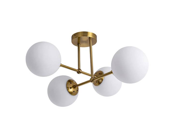 Deckenleuchte Roma, Goldfarben, Metall, 30 cm, RoHS, Lampen & Leuchten, Innenbeleuchtung, Deckenleuchten, Deckenleuchten