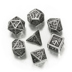 Q-Workshop Dwarven Würfel-Set - 7 Stück - aus Metall 257498
