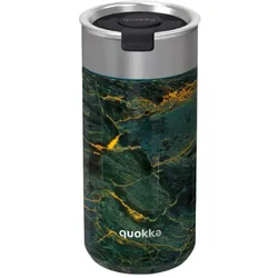 Quokka Boost Coffee Tumbler - Edelstahl- Thermobecher s Ausgießer 400ml (Greenstone)