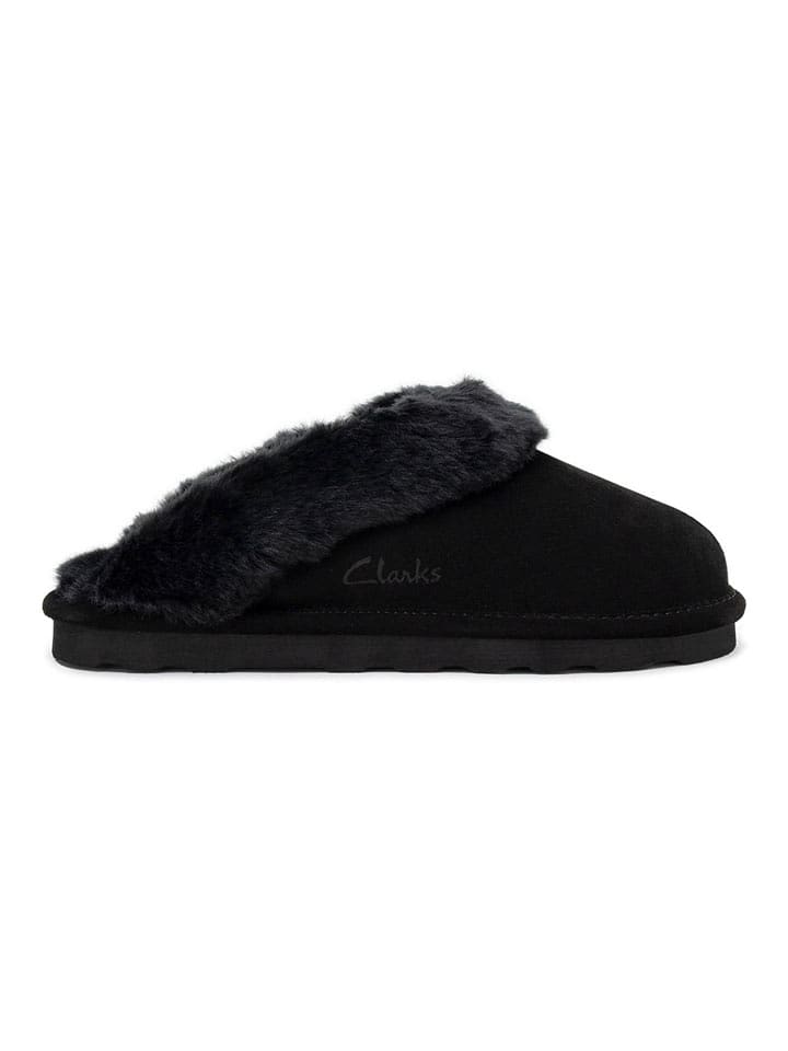 Clarks Leder-Hausschuhe in Schwarz - 40