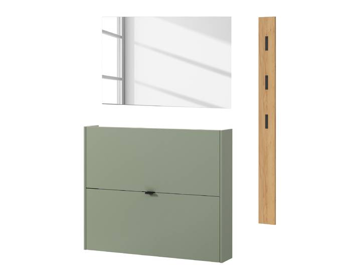 Ensemble de vestiaire Ameca 3pcs carré B 130 x 200 x 19cm Vert/Vert de gris