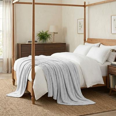 Superior Lily Lightweight Fleece Blanket with Pebbled Popcorn Texture, Soft All-Season Bedding
