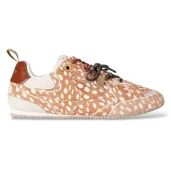 Kurt Geiger für Damen. 5991146019 Beige Slim Runner Sneaker (36), Leder, Wohnung, Schnürsenkel, Lässig, Tierdruck