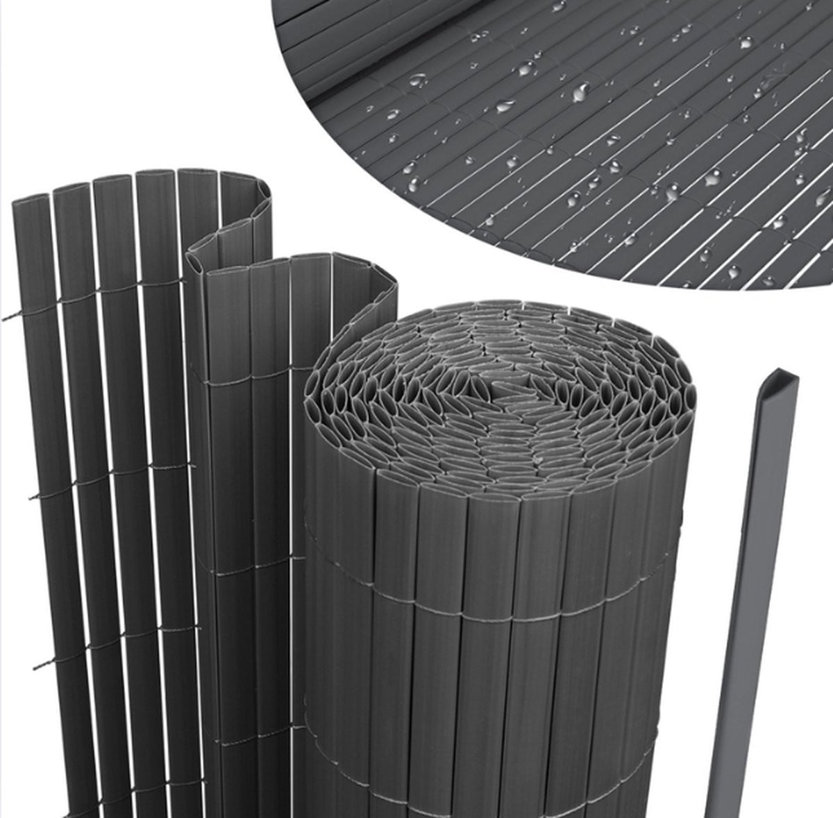 Grijs PVC Balkonscherm Privacy Scherm voor Balkon en Terras, 160 x 500 cm