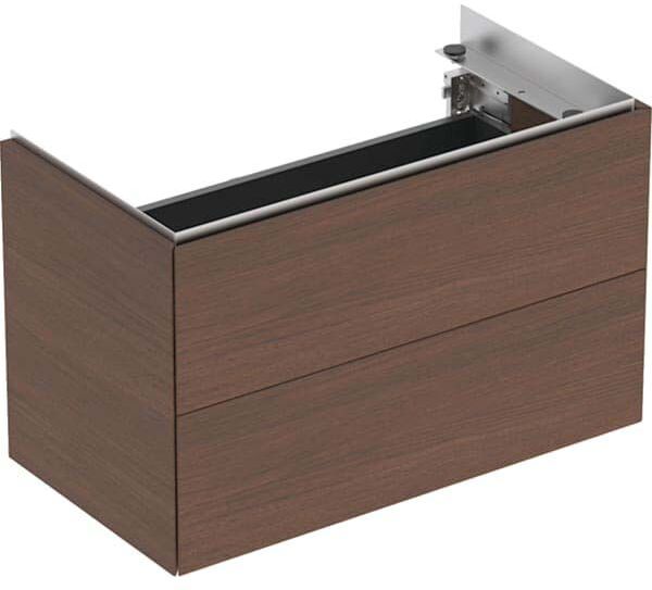 One Geberit 500381001 2 tiroirs, 74,4x46,5x39,6cm, placage bois véritable noyer américain