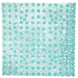Relaxdays Duschmatte Steinoptik quadratisch Türkis