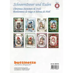 3D-Bastelmappe "Schneemänner und Eulen", für 8 Karten