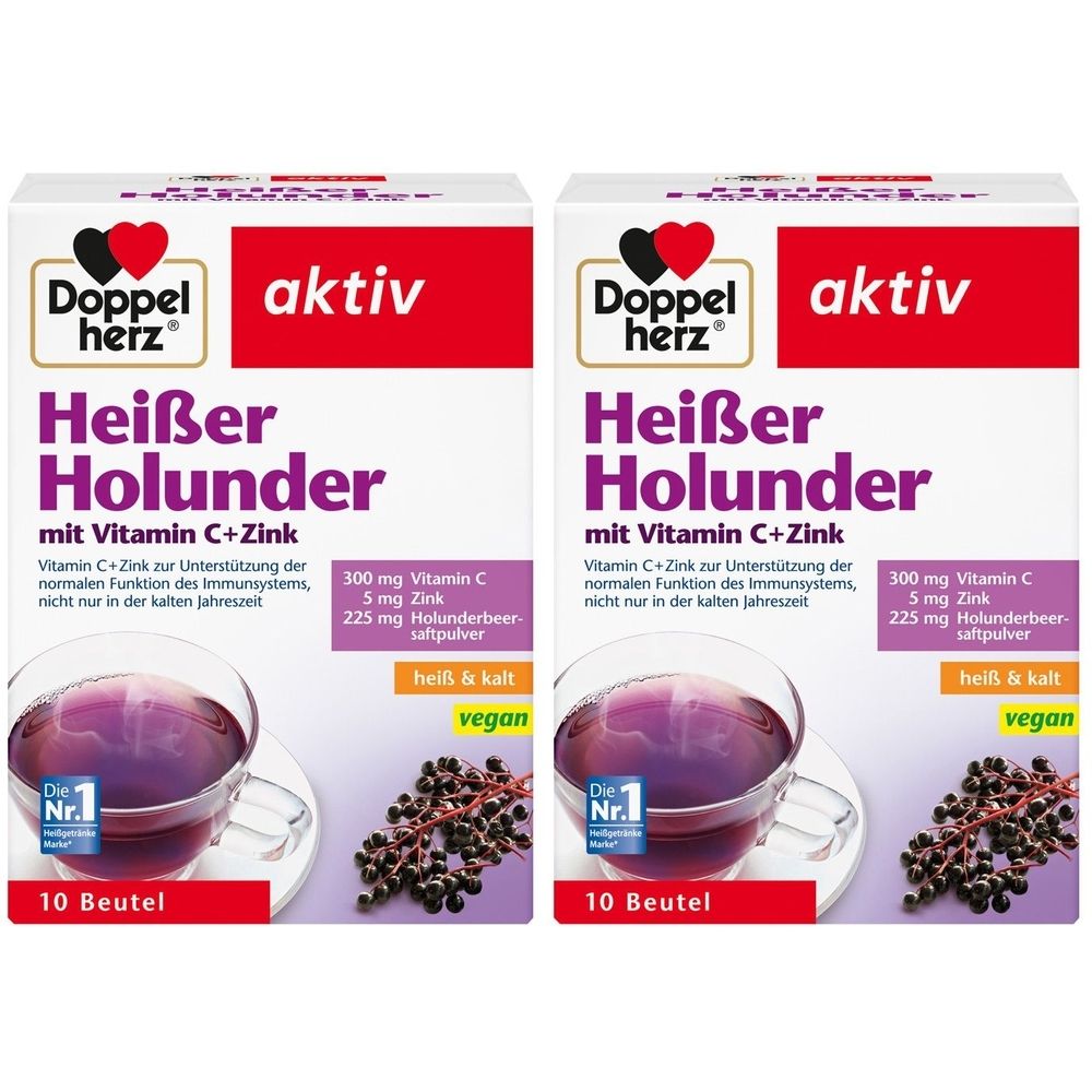 Doppelherz Heißer Holunder, Pulver 2x10 St Beutel