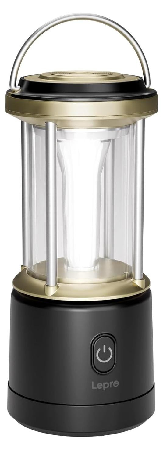 Lepro LED campinglamp zwart met hoge helderheid voor in de tuin