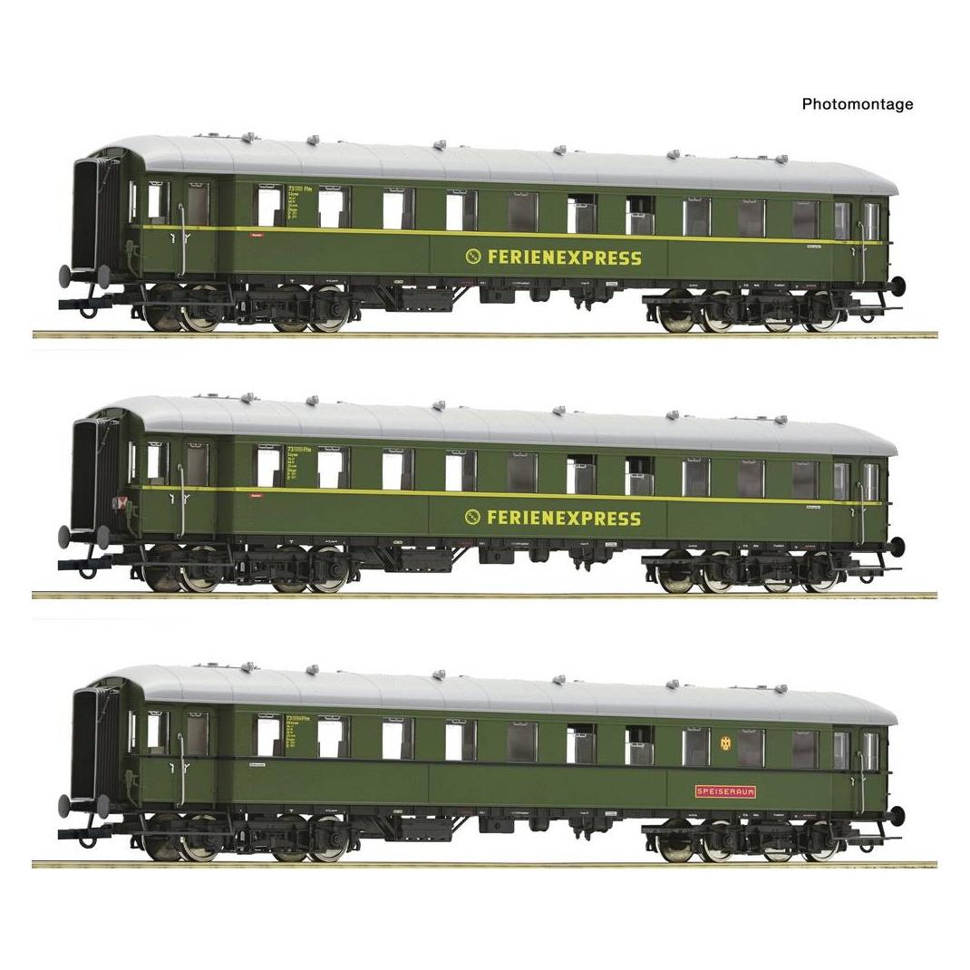 Roco 6200235 H0 3-piece Set: Passenger cars holiday express (DC) Wagon set of German Federal (Spur H0) (78251812)