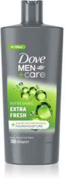 Dove Men+Care Extra Fresh gel de duche para corpo e rosto 700 ml. Men+Care Extra Fresh