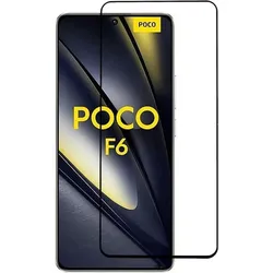 Screenguard Xiaomi Poco F6 Full Screen Panzerglas Schutzfolie 2.5D 9H (Xiaomi Poco F6), Smartphone Schutzfolie, Schwarz