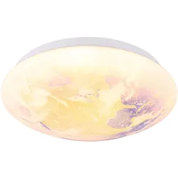 LED Deckenlampe Deckenleuchte Flurlampe Wolkenmotiv Weiß Metall Acryl D 26 cm