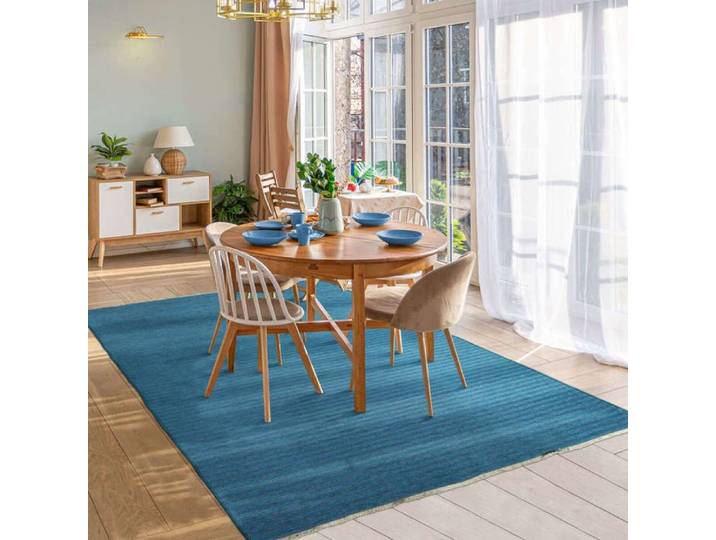 Tapis réversible bleu pétrole 160x230