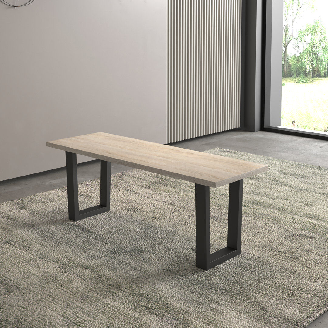 George Oliver Antigua Upholstered Bench Brown H45 x W120 x D40cm