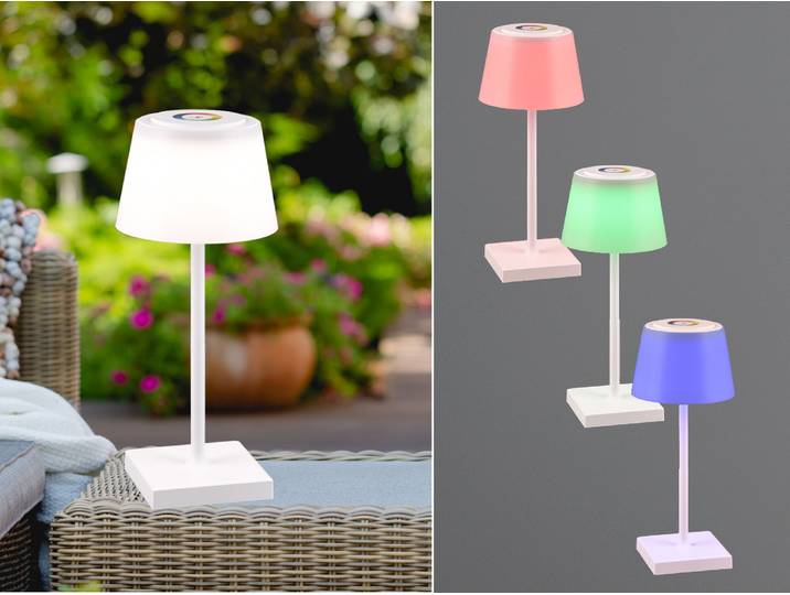 Outdoor LED Tischleuchte mit USB weiß