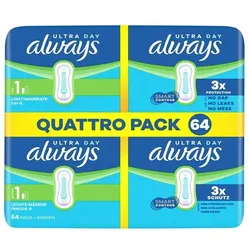 Always Binden »Ultra Day Normal« Quattro Pack 64 Stück weiß