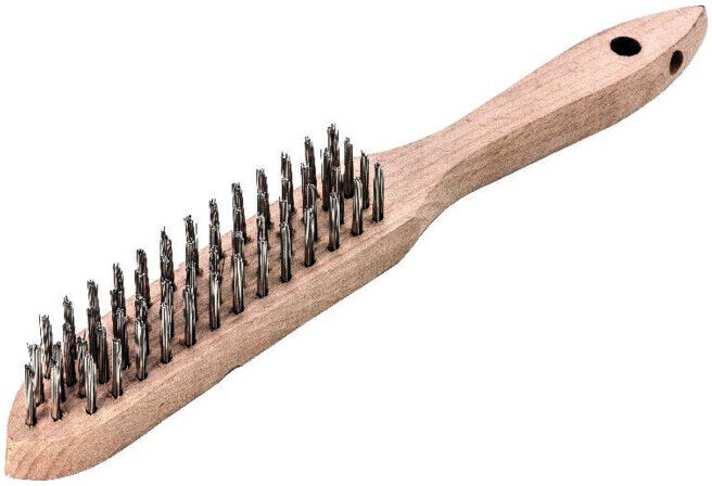 Lessmann Brosse à fil main V4A lisse 3 rangs 0,3 mm (105731)